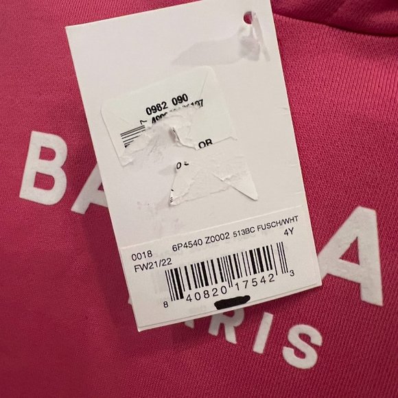 Balmain Kids Hoodie Pink Size 4y / New - Picture 4 of 8